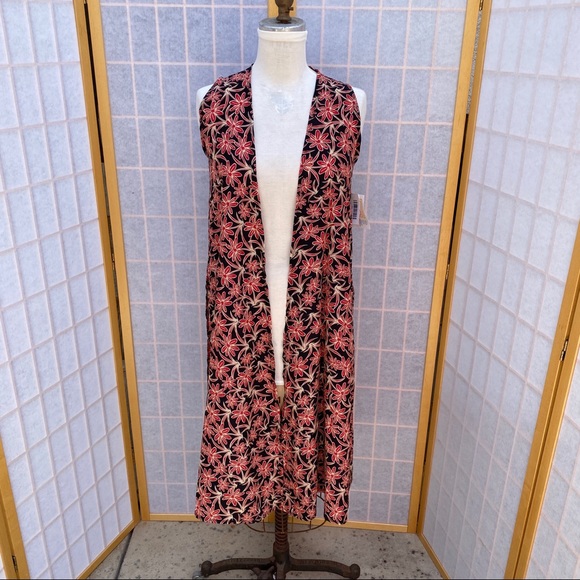 Lularoe Joy long vest duster open cardigan size XS - Picture 4 of 8